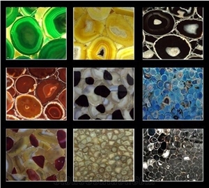 Blue Agate Backlit Semiprecious Stone Tiles