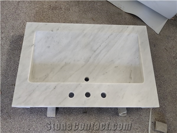 Bianco Carrara White Marble Countertop Vanity Top