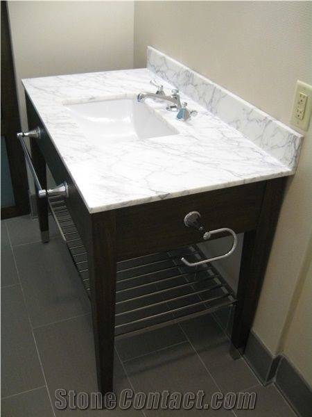 Bianco Carrara White Marble Countertop Vanity Top