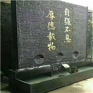Black Slate Stacked Stone Cladding & Feature Wall
