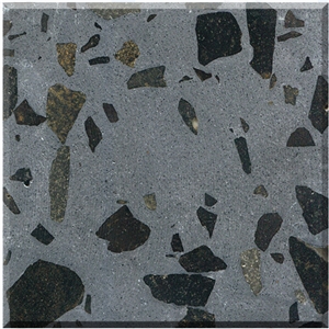 Black Terrazzo Slabs Artificial Stone Polished Tiles