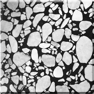 High Quality Black Terrazzo Slabs Honed Artificial Stone