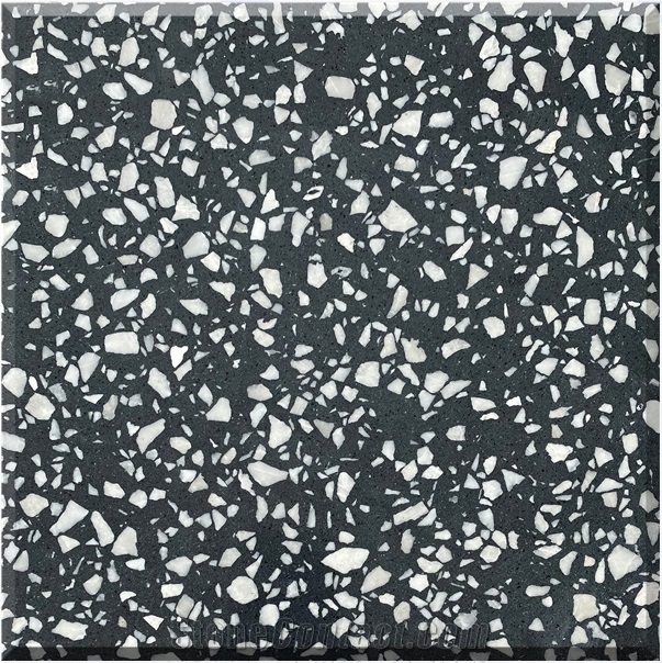 High Quality Black Terrazzo Slabs Artificial Stone