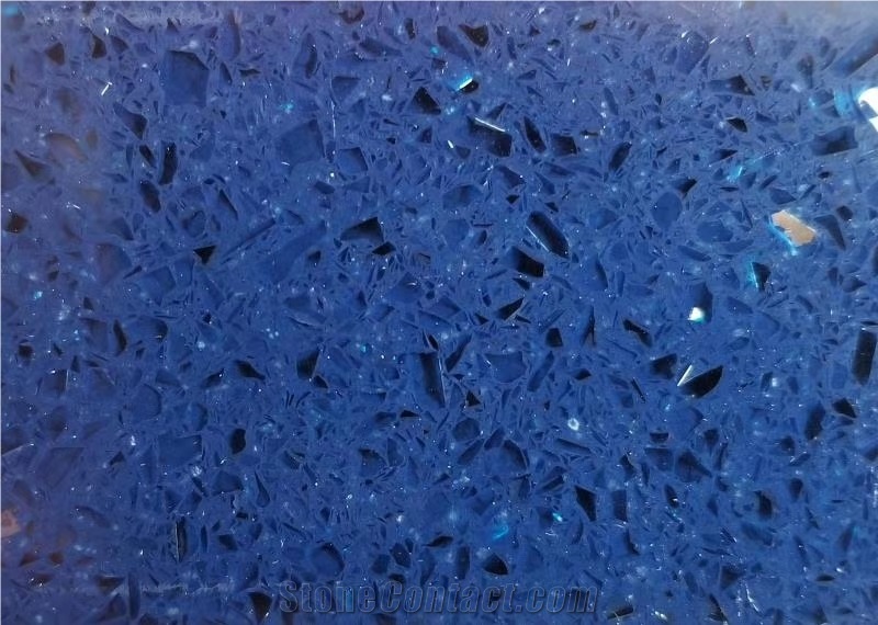 Blue Artificial Stone Polished Terrazzo Slabs For Countertop