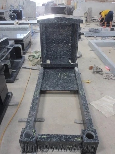 Blue Pearl Granite Polished Custom Headstones