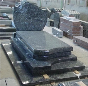 Blue Pearl Granite Polished Custom Headstones