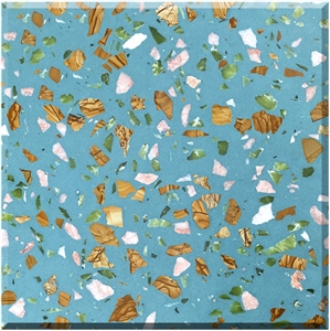 High Quality Blue Terrazzo Tiles Artificial Stone Polished High Quality Blue Terrazzo Tiles Artificial Stone Polished