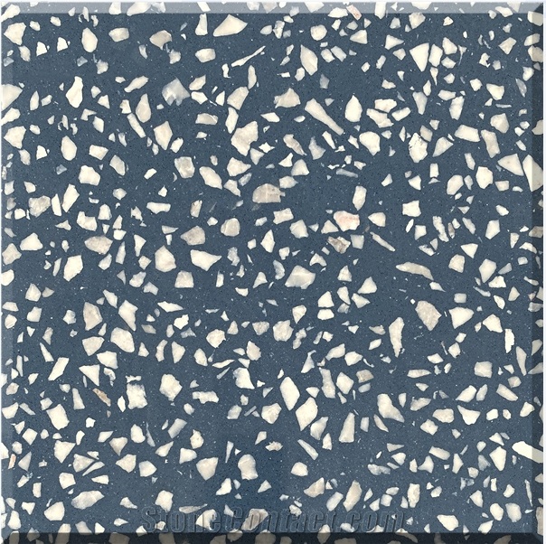 Blue Terrazzo Tiles Artificial Stone Wall  Slabs