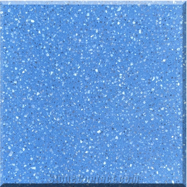 Blue Terrazzo Tiles Artificial Stone Polished
