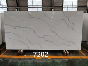 Calacatta White Quartz Stone Polished Countertop