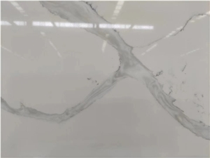 Calacatta White Quartz Stone Polished Countertop
