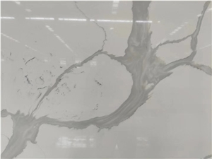High Quality Calacatta White Quartz Tiles Stone Polished