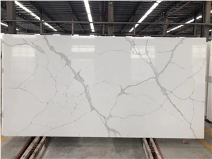 Calacatta White Quartz Slabs Stone Polished