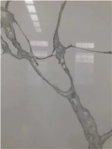 Calacatta White Quartz Slabs Stone Polished