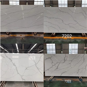 Calacatta White Quartz Slabs Stone Polished