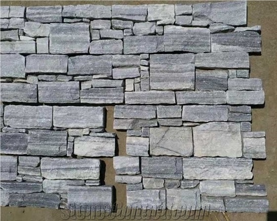 China Grey Quartzite Split Exposed Wall Stones