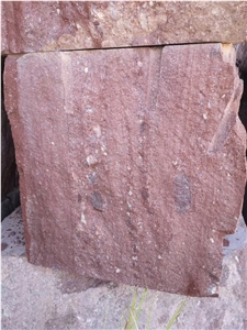 China Red Pophyry Flamed Flooring Tile Gardenstone