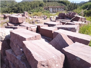 China Red Pophyry Flamed Flooring Tile Gardenstone