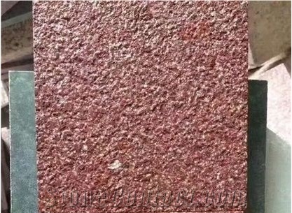 China Red Porphyry Bushhammered Pavers Floor Tile