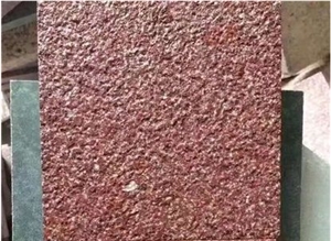 China Red Porphyry Bushhammered Pavers Floor Tile