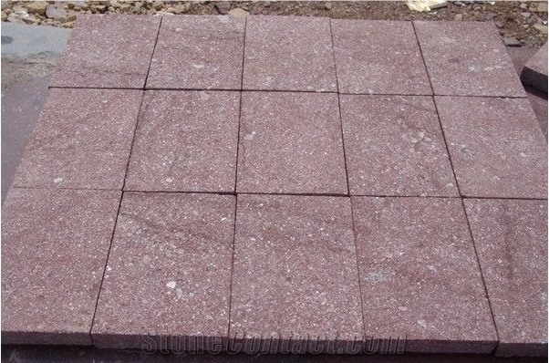 China Red Porphyry Flamed Pavers Floor Covering