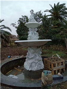 Beautiful Chinese White Marble Polished  Water Features
