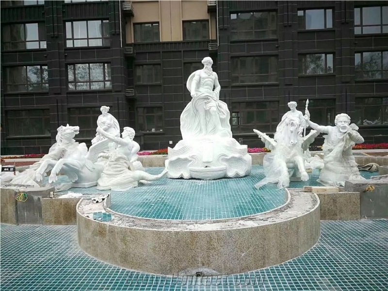 Beautiful Chinese White Marble Polished  Water Features