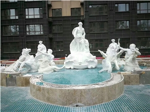 Beautiful Chinese White Marble Polished  Water Features