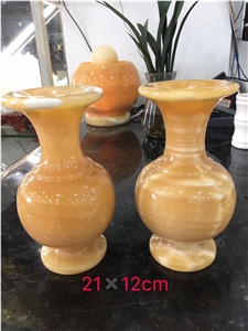 China White Onyx Polished Flower Arranging Vase