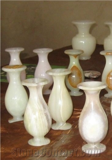 China White Onyx Polished Flower Arranging Vase
