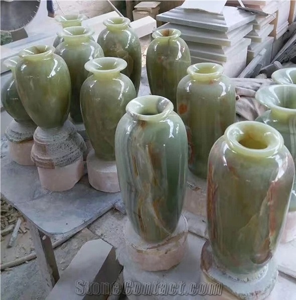 China White Onyx Polished Flower Arranging Vase