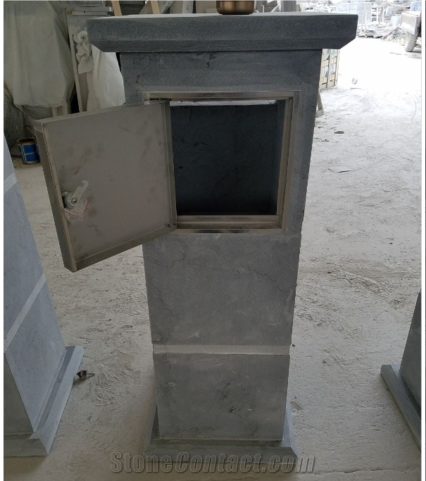 Chinese Blue Limestone Honed Letter Box ,Mailbox
