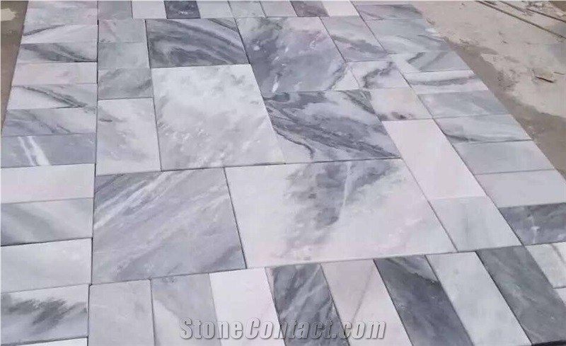 Chinese Fantasy White and Grey Marble Blocks