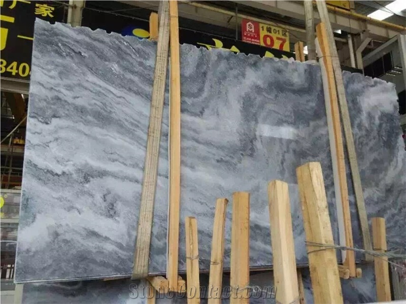 Chinese Fantasy White and Grey Marble Blocks