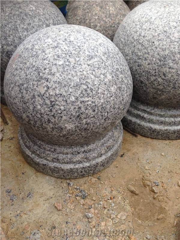 Chinese Grey Granite Ballards Balls For Parking Barriers