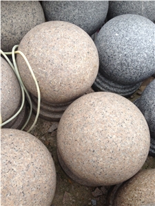 Chinese Grey Granite Ballards Balls For Parking Barriers
