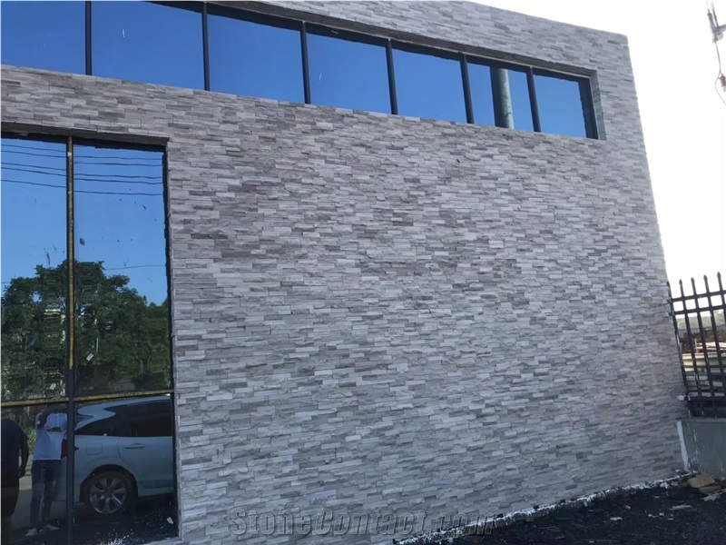 Chinese Mystic Grey Quartzite Split Cultured Stone