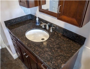 English Brown Granite Polished Bathroom Worktops