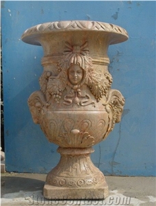 Beautiful Yellow Marble Garden Flower Vases