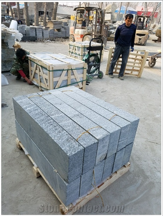 G389 China Mountain Grey Granite Flamed Kerbstones