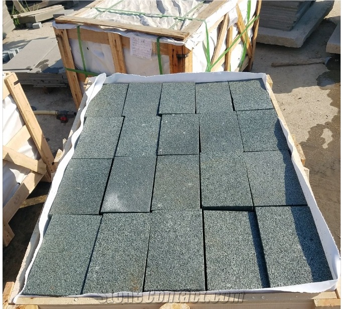 G612 China Green Granite Bush Hammered Pavers