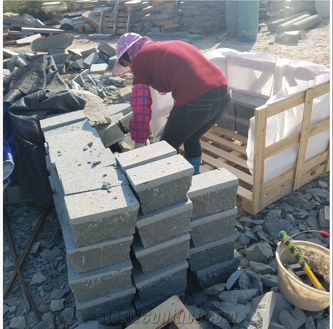 G612 China Green Granite Bush Hammered Pavers