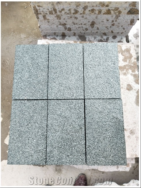 G612 Chinese Green Granite Bush Hammered Pavers