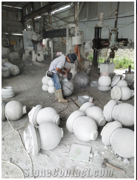 G623 Chinese Grey Granite Polished Parking Balls