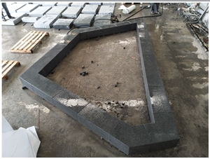 G654 Black Granite Surface Flamed Outdoor Pool