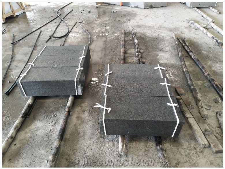 G654 Black Granite Surface Flamed Outdoor Pool