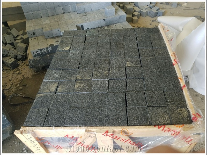 G654 Chinese Black Granite Flamed Pavers