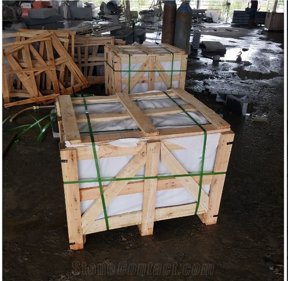 G654 Chinese Black Granite Surface Flamed Pavers