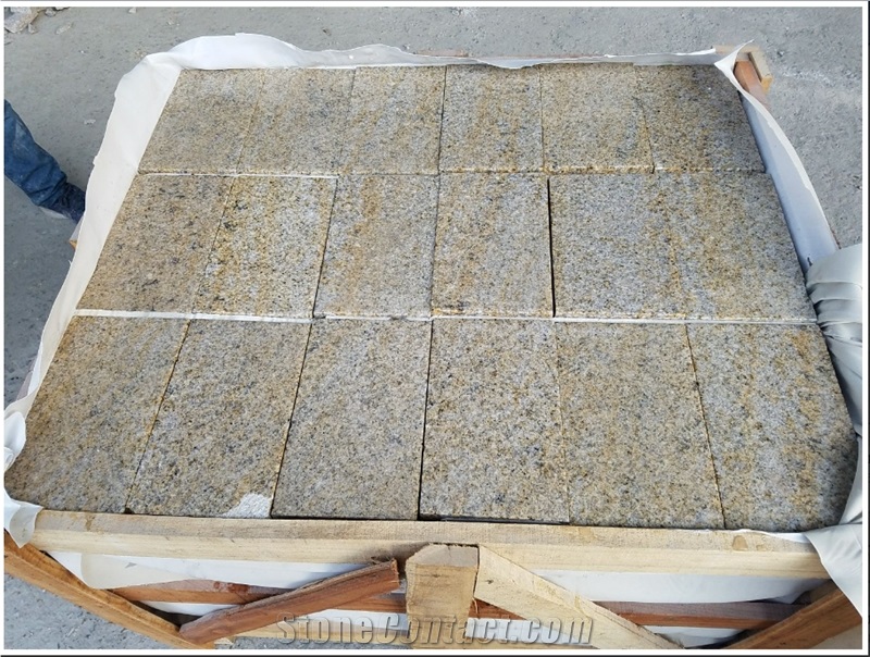 G682 China Yellow Rust Granite Bushhammered Pavers