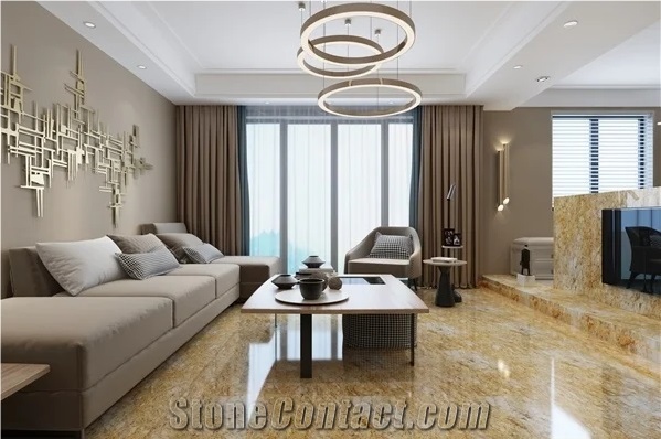 Giallo Ornamental Yellow Granite Polished Tiles